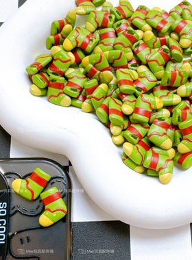 盲盒散货圣诞迷你绿色袜子配件公仔DIY奶油胶手机挂件笔刀摆件