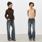 GROWN 自然水洗做旧直筒休闲显瘦牛仔长裤 NOTOLD 经典