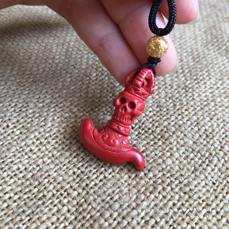 天然中国红骷颅头帝王砂送证书
