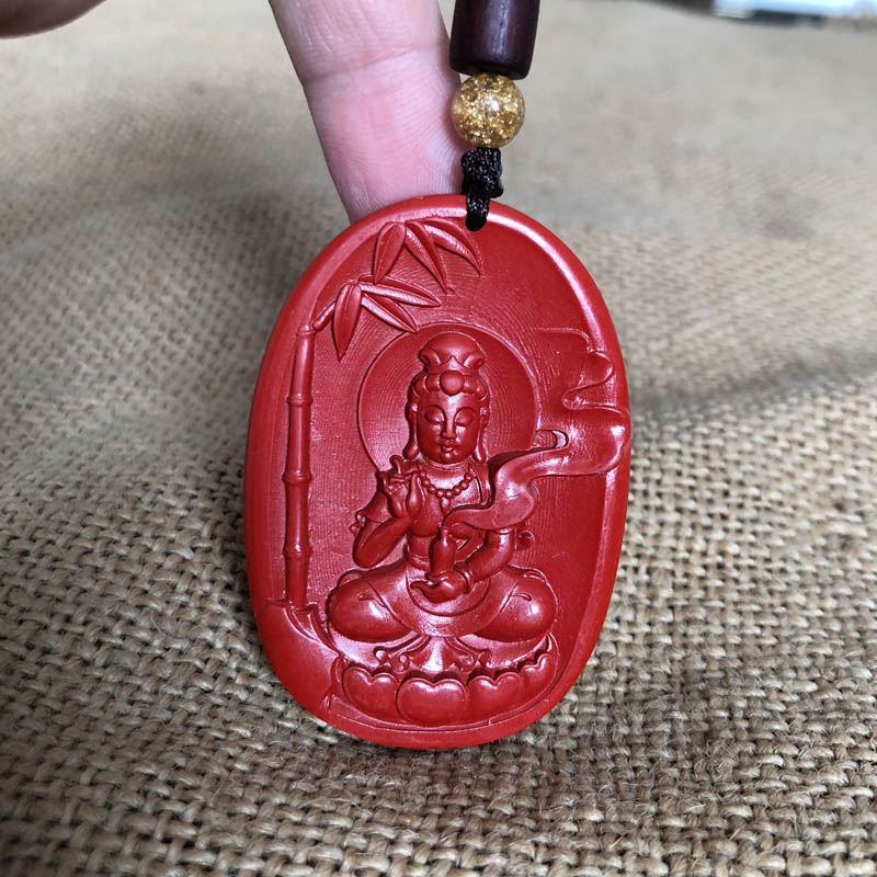 飞黄腾达台湾原色证书观音吊坠