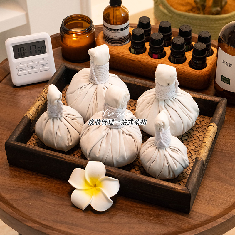 泰式大号中草药养生球草本药拓按摩球艾草温炙包SPA滚捶包香拓包
