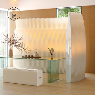 十八纸隔断假墙办公室挡板展厅隔断双生屏风新型可折叠客厅纸屏风