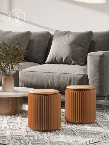 十八纸创意进门换鞋凳门口时尚玄关沙发脚凳35cm高小凳子风琴家具