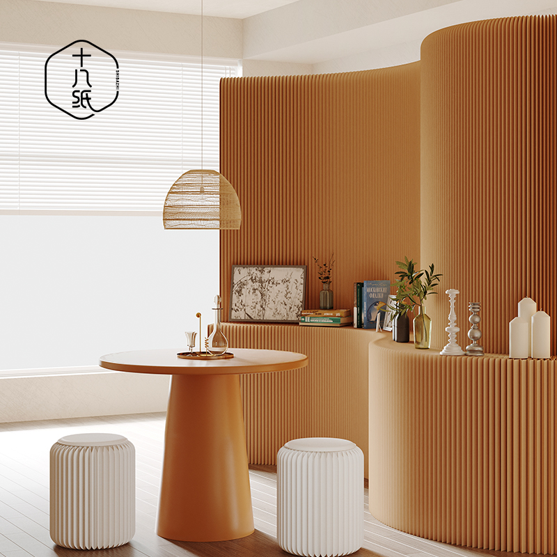 十八纸屏风隔断卧室遮挡纸墙