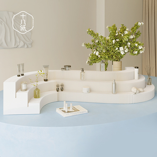 十八纸展会样品展示架博物馆陈列产品展柜货架浮阶微展台超市摆台