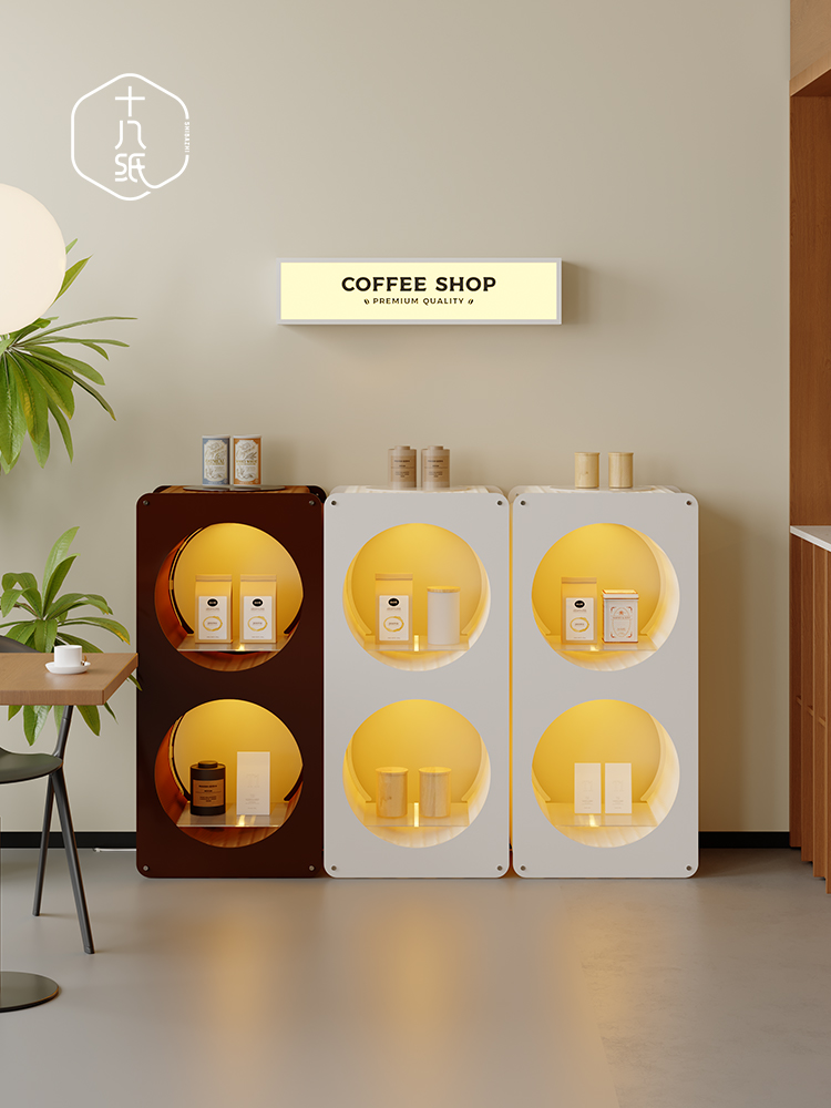 十八纸存储岛发光展示架实体店展示产品样品珠宝展示架满月展示架