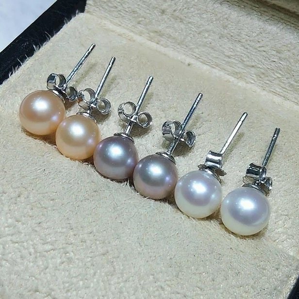 天然淡水珍珠耳钉耳饰5-10mm 正圆无暇 珍珠耳钉 S925纯银 礼物,珠宝/钻石/翡翠,耳饰,淘宝优惠券,粉丝福利购,淘宝优惠卷