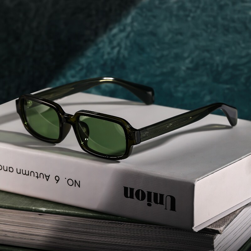 黑框小方男古早感方形窄框墨镜女高级感小框太阳镜近视可配带度数