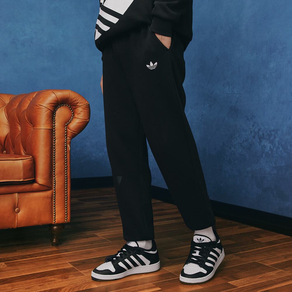 阿迪达斯三叶草男女情侣款经典抓绒束脚宽松运动裤