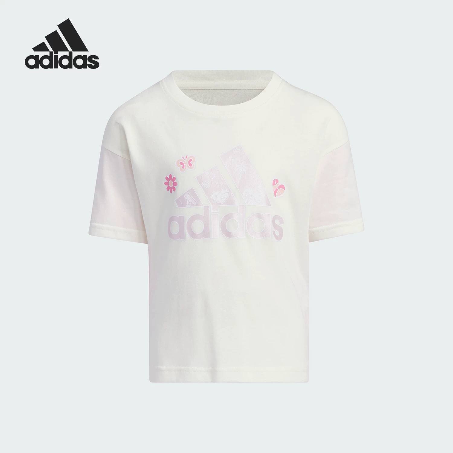Adidas/阿迪达斯 [LG F2IN1 TEE小童印花休闲短袖T恤IQ1000]