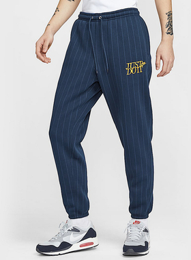 Nike/耐克正品秋冬新款男士刺绣竖条纹保暖长裤HJ2215