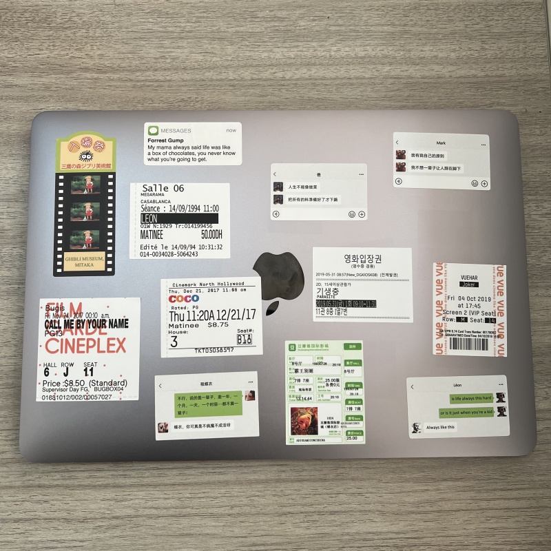 创意ins风电影票贴纸贴纸文艺风贴纸笔记本电脑适用苹果MacBook