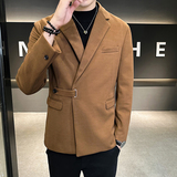 店主风秋冬休闲西服外套男高端设计感厚款毛呢西装X6801-P125，男装西服，星座301D-6