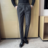 秋冬厚款英伦风毛呢西裤男商务修身西装长裤A35-P65，男装西服套装，星座301D-6