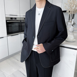 轻熟风春季小西服男宽松明线设计西装外套X2837-P110，男装西服，星座301D-6
