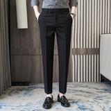 秋季商务正装西裤男修身垂感休闲西装长裤A33-P75，男装西服套装，星座301D-6