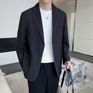 轻熟风春季小西服男宽松明线设计西装外套 X2837-P110图片