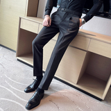 秋冬厚款英伦风毛呢西裤男商务修身西装长裤A35-P65，男装西服套装，星座301D-6