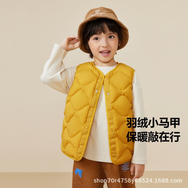 大牌折扣儿童羽绒马甲男童女童马