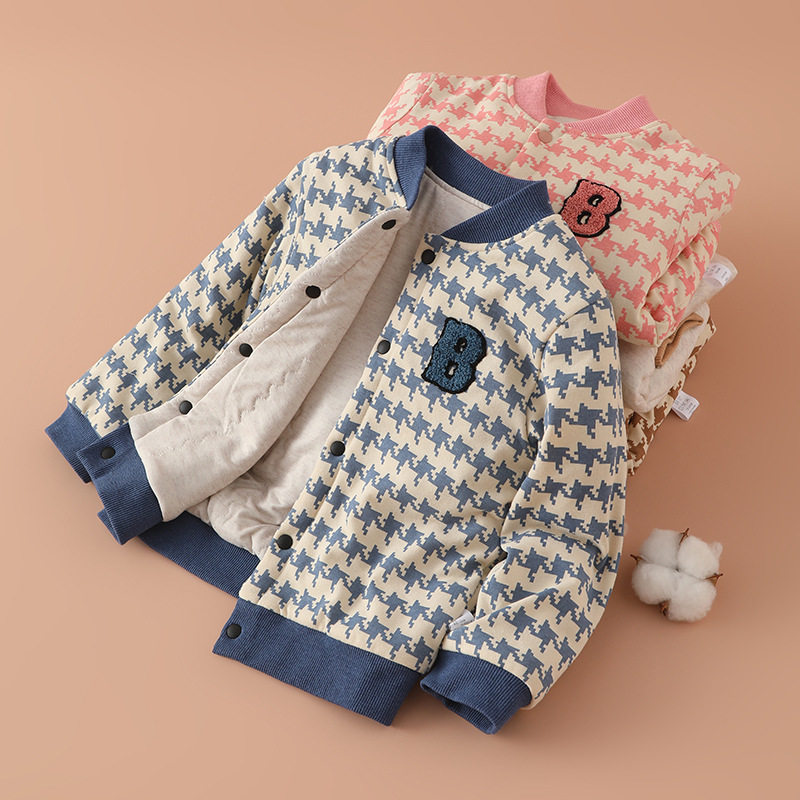 大牌折扣冬季儿童棉服男女童加厚中大童夹棉棒球服外套保暖小学生