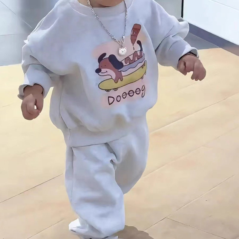 大牌折扣男女童卫衣套装秋款2026新款宝宝秋装痞帅儿童童装男孩运