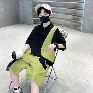 大牌折扣男童夏装短袖套装薄款2026新款中大童儿童帅气时髦男孩夏