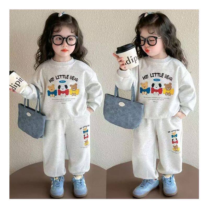 大牌折扣女童春季运动套装2026新款洋气时髦休闲两件套装春秋款卫