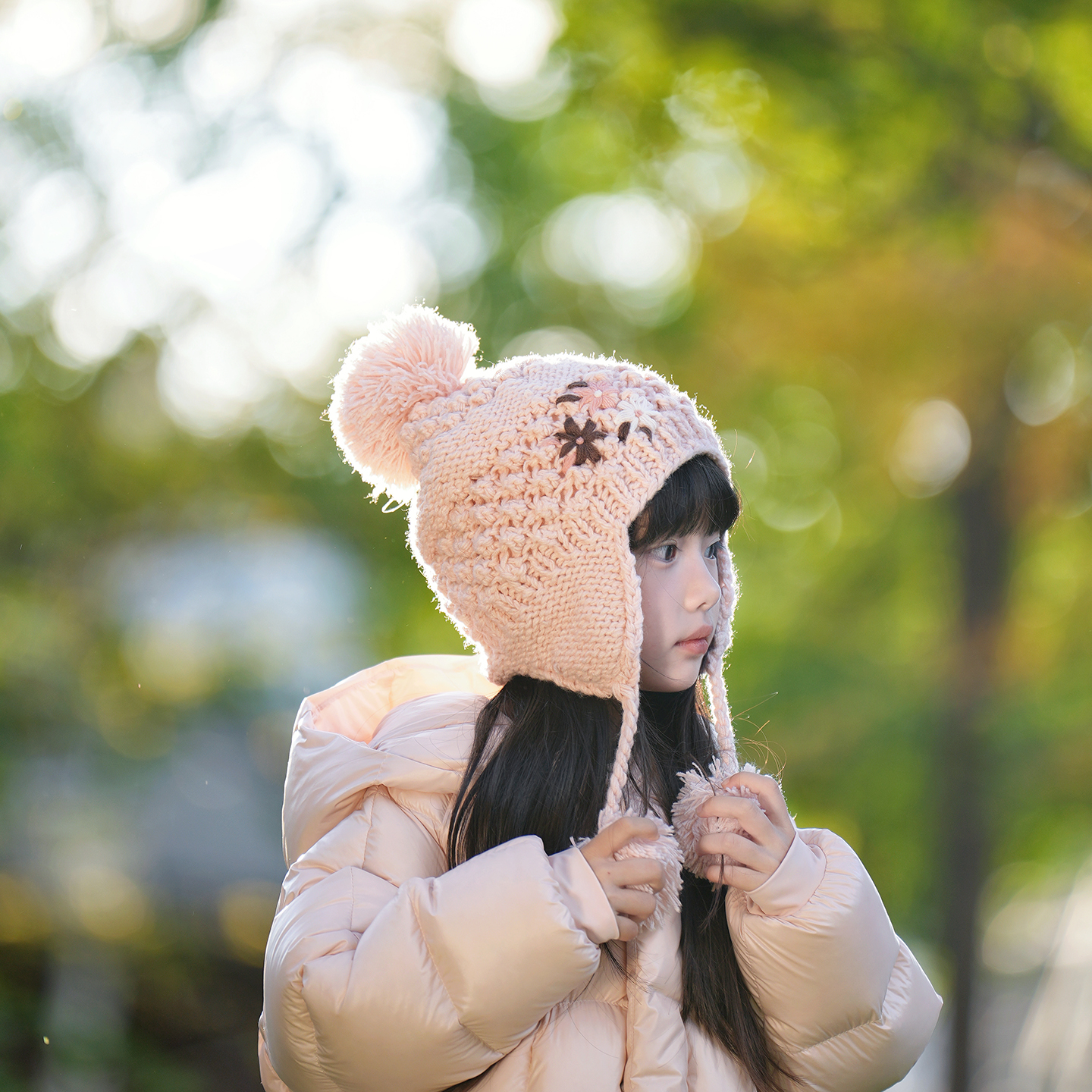 儿童毛线帽女童帽子冬季洋气宝宝针织帽纯棉内衬护耳帽套头保暖帽