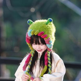儿童搞怪冬季帽子宝宝保暖帽男女童可爱套头帽女宝户外防风护耳帽