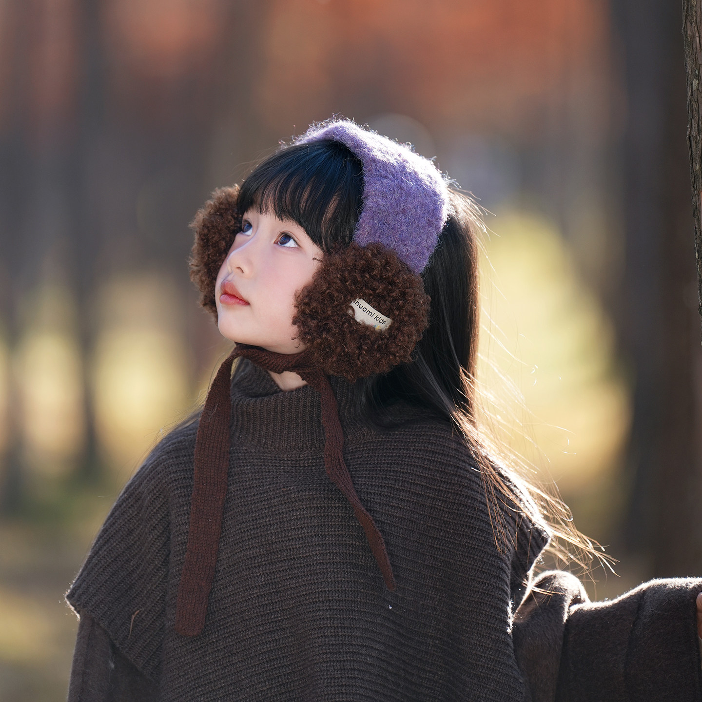 糖果色儿童耳罩毛绒耳罩女冬季保暖防寒头戴式系带耳套护耳暖耳包