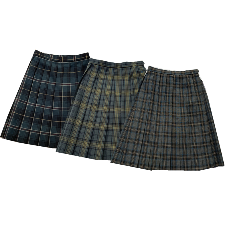 古着中古正统日本文艺学校JK制服裙学生藏蓝色百褶格裙半身裙春夏
