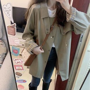 高级感小个子风衣外套韩系2026新款春秋爆款独特超好看女中长外套
