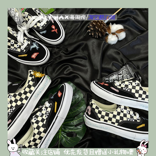 Vans刺绣徽章系带情侣款低帮