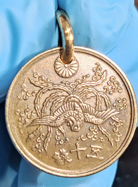 日本凤凰硬币吊坠手工时尚挂件