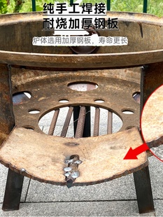 户外柴火炉农村柴火灶旧车轮毂改造外径58厘米柴火炉地锅木柴炉