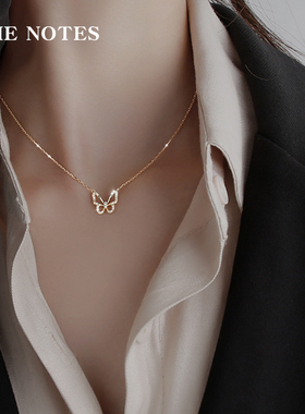 999纯银新款女项链简约蝴蝶礼物