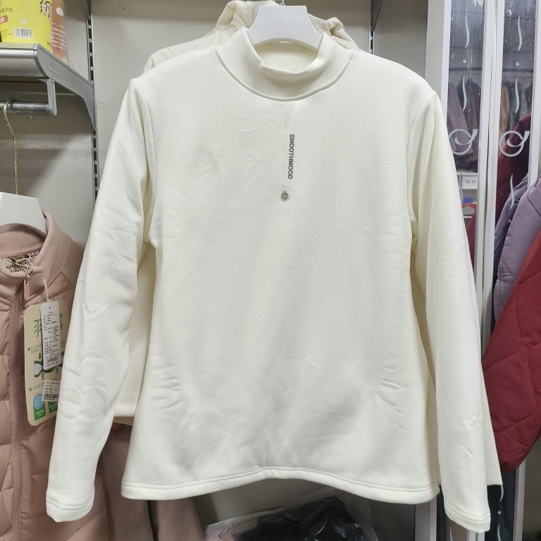 婉彦高领套头衫羊毛加厚打底衫保暖上衣纯色内穿单件棉衣3655