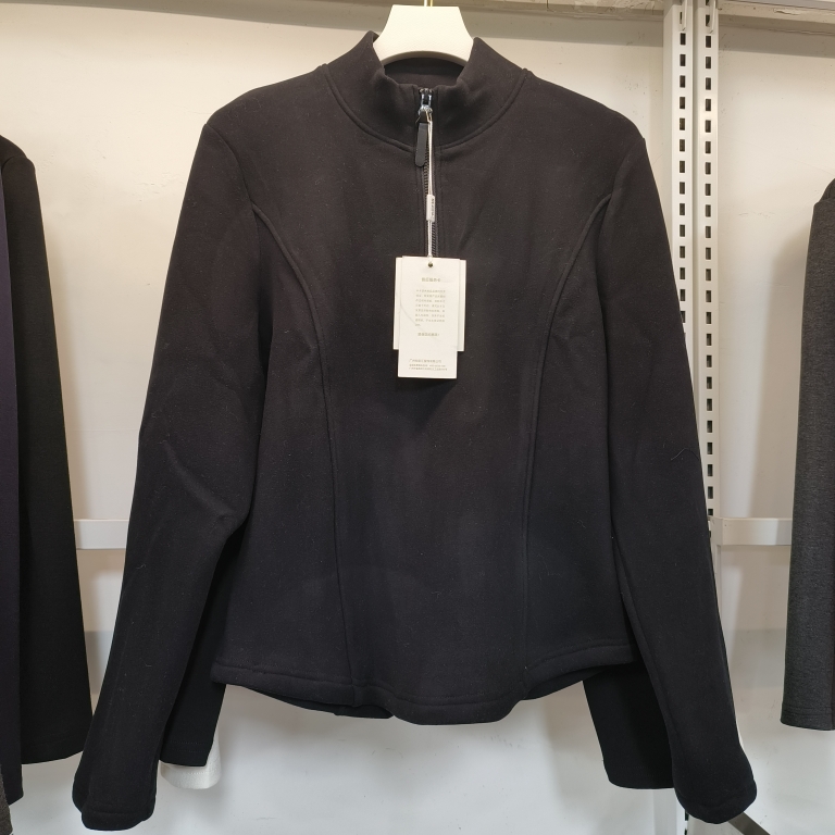 柏彩汇2788170半高领空气棉小蛮腰打底衫半拉链打底衫外套卫衣