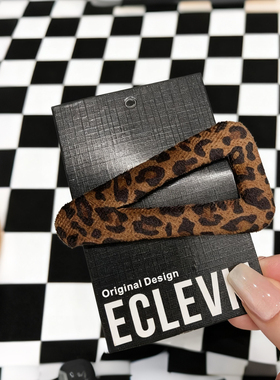 原创设计秋冬豹纹bb夹毛绒发夹女复古刘海夹气质侧边夹碎发卡夹子