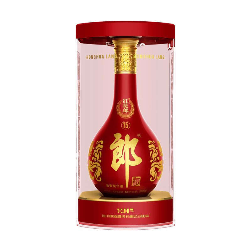 郎酒红花郎十五15酱香型53度高度500ml*1瓶过节送礼四川白酒