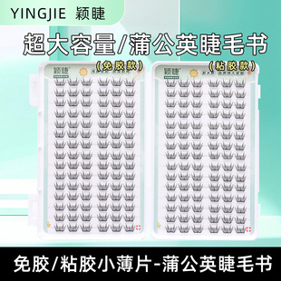 颖睫蒲公英免胶小薄片假眼睫毛自然逼真裸妆浓密款女单簇分段式素