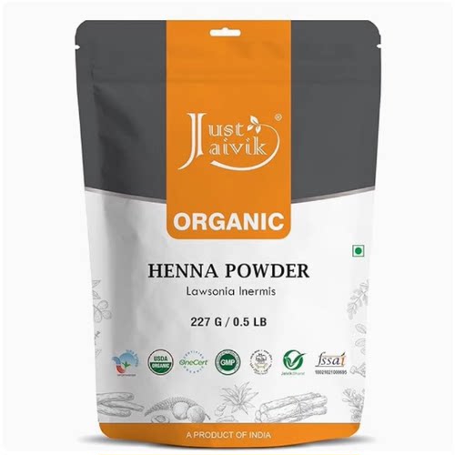 Just Jaivik Henna Powder (Lawsonia Inermis) for Hair -