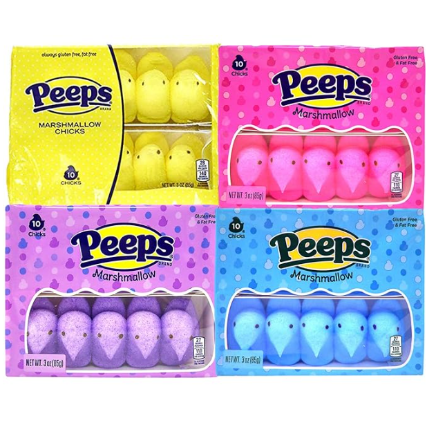 PEEPS Marshmallow Candy 4 Assorted Colors 40 Count | Grea