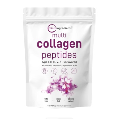 Multi Collagen Peptides Powder 16Oz Hydrolyzed Protein Pepti