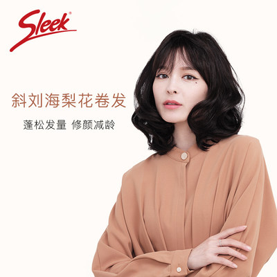 sleek假发女中短发梨花烫卷发套