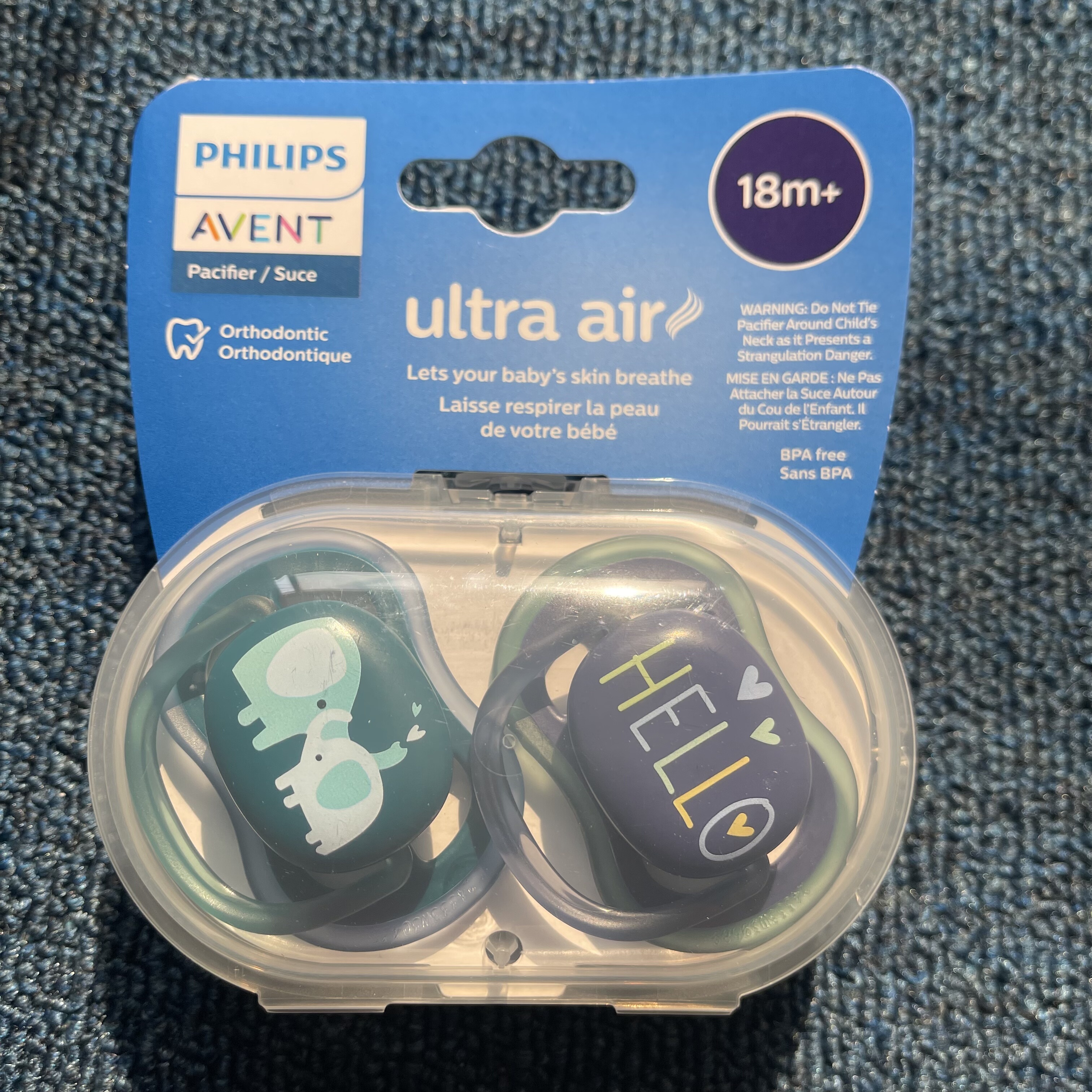 飞利浦新安怡安抚奶嘴新生婴儿防胀气防红印air透气扁圆0-6-18月