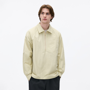 新款 BENPANDA 外套2026春季 男休闲翻领长袖 纯色半开领套头衬衫