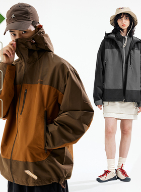 BENPANDA teflon三防冲锋衣春季撞色户外徒步夹克登山外套防水男