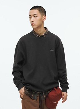 BENPANDA  2025春季新款华夫格卫衣男日系圆领水洗宽松青少年上衣