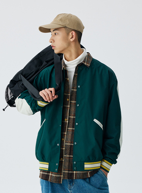 BENPANDA 安纳西Teflon三防拼色棒球服男夹克春季日系情侣装外套